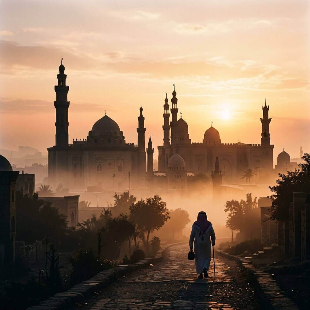 Karbala Mosque Silhouette Background